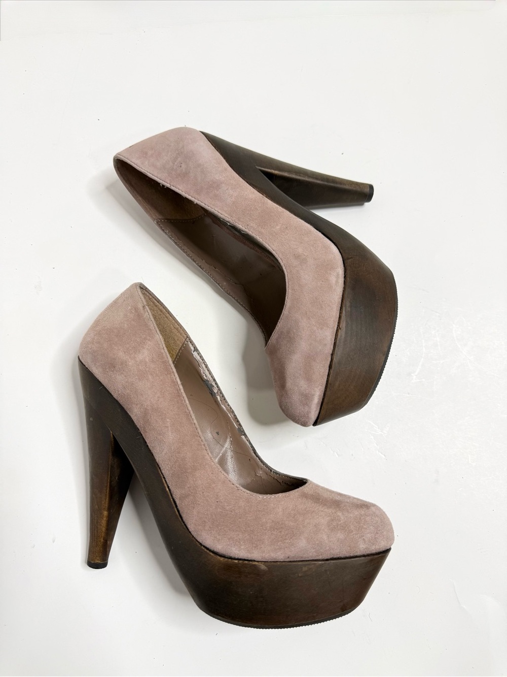 Steve Madden Dusty Lilac/Dusty Mauve Suede Platform Pumps Stiletto Y2K Sz 6.5